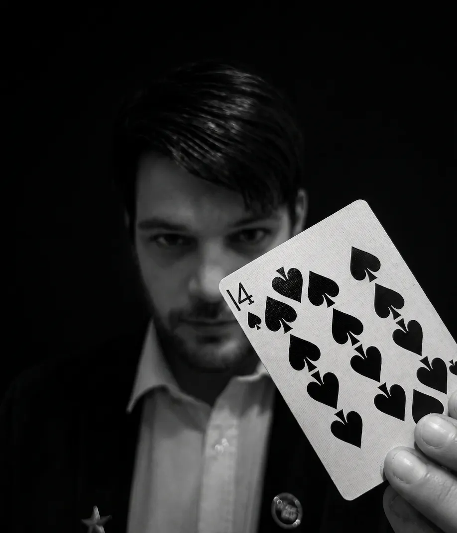 North Wales and Chester magician performing close-up card magic